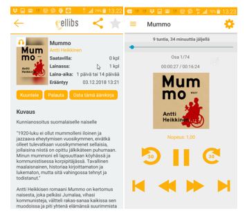 Kuvankaappaus Ellibs-äänikirjat mobiiliselaimessa